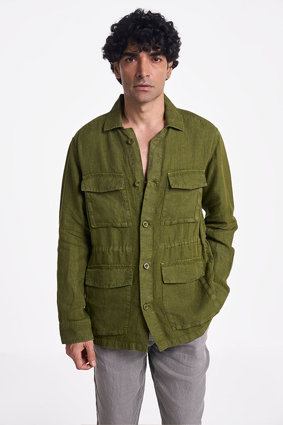 Felis Linen Traveller Jacket Olive XS