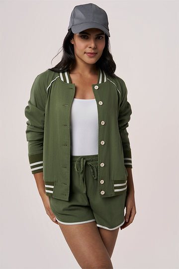 Naomi Khadi Bomber Jacket Cactus XS