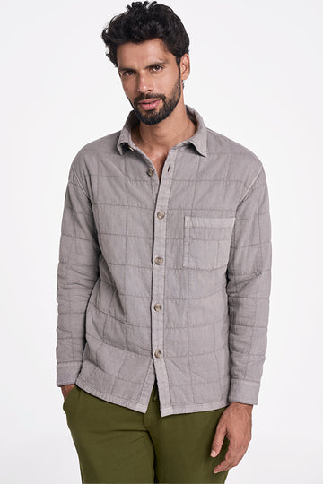 Hunter Quilted Khadi Shirt Charcoal S