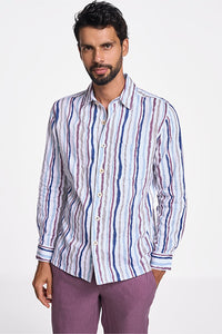 Alto Constellation Stripe Men's Slim Fit Khadi Shirt