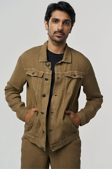 Diego Linen shacket Sand Dune S