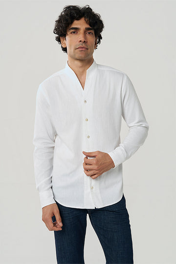Hunt Cocktail Linen Shirt White S