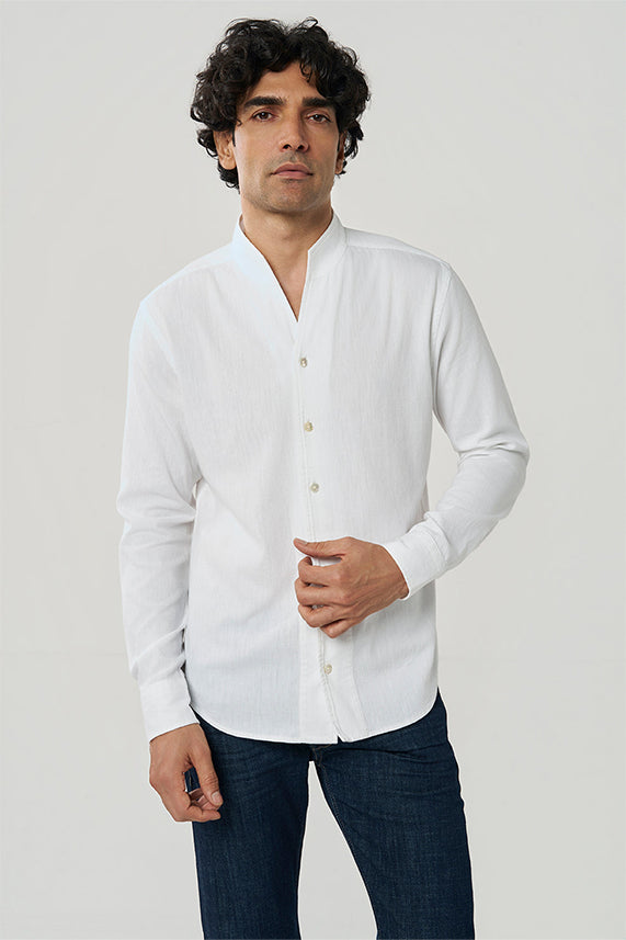 Hunt Cocktail Linen Shirt White S