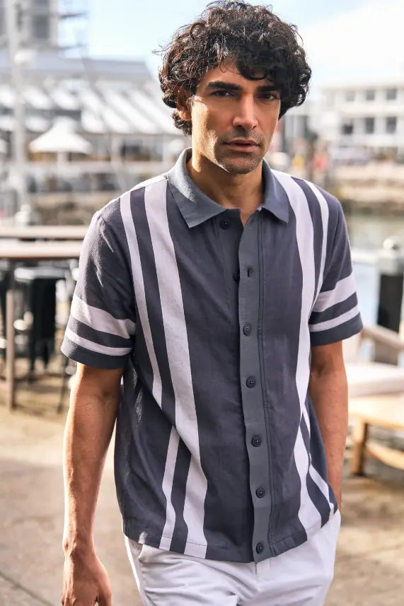 Palma Khadi Knit Collar Shirt