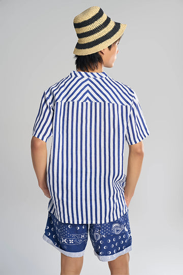 Maui (Khadi) Cabana Stripe Blue XS