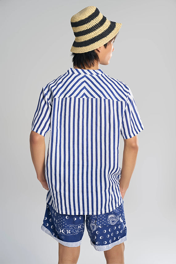 Maui (Khadi) Cabana Stripe Blue XS