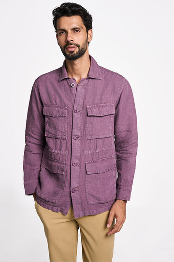 Felis Linen Traveller Jacket Black Plum XS