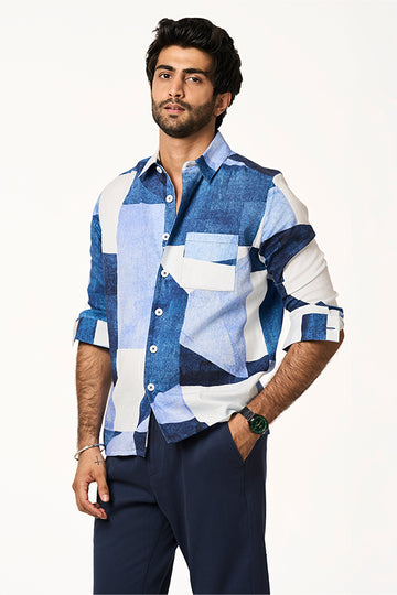 Alto Lite Khadi Sporty Shirt Patchwork Print S