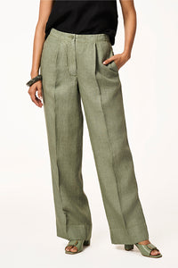 Delphi Linen Matcha Women's Smart Fit Pants