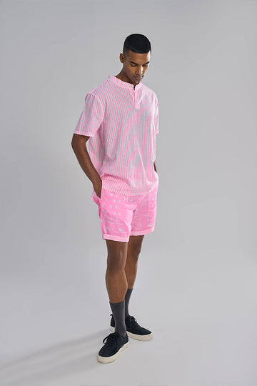 Maui (Khadi) Pinstripe Aurora Bubblegum Pink XS