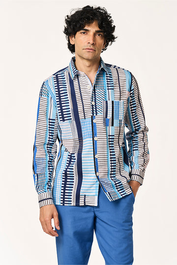 Alto Lite Khadi Sporty Shirt Artist Plaid Blue S