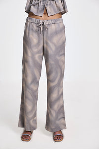 Dara - No Pocket Aged Walnut Grey Women's Smart Fit Khadi Pants