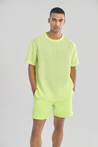 Pico Aurora Yellow Men's Resort Fit Linen T-Shirt