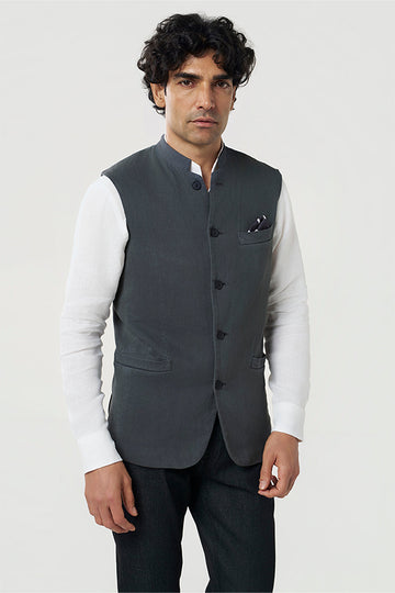 Jasper festive khadi jacket Smoke S