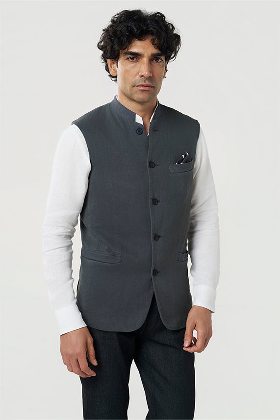 Jasper festive khadi jacket Smoke S