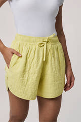 Poppy Khadi Quilted Shorts Dawn Yellow XXS