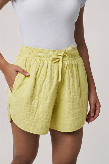 Poppy Khadi Quilted Shorts Dawn Yellow XXS