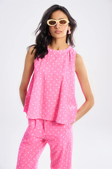 Barbarella (Khadi) Lunar Polka Aurora Bubblegum Pink XS