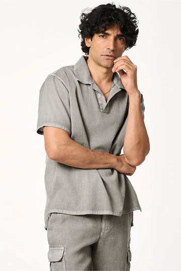 Cata Khadi Polo T shirt Charcoal S