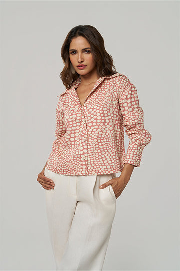 Trish Khadi Shirt Pipi Party Desert Rose XXS