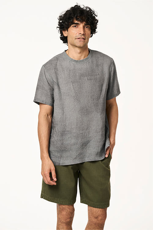 Pico Linen Tshirt Marine Art Charcoal S