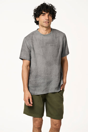 Pico Linen Tshirt Marine Art Charcoal S