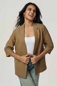 Sasha Khadi Sand Dune Women's Smart Fit Blazer
