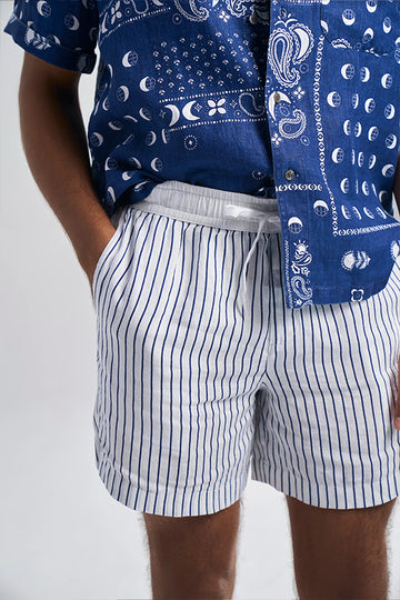 Hvar (100% Linen) Pinstripe Blue S