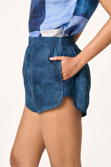 Lexi Shorts for women Marine Art Ocean Blue XS