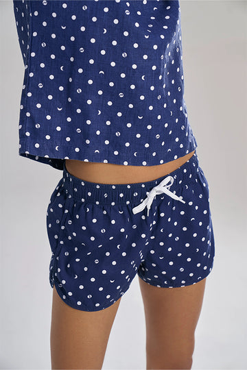 Capri (Khadi) Lunar Polka Blue S