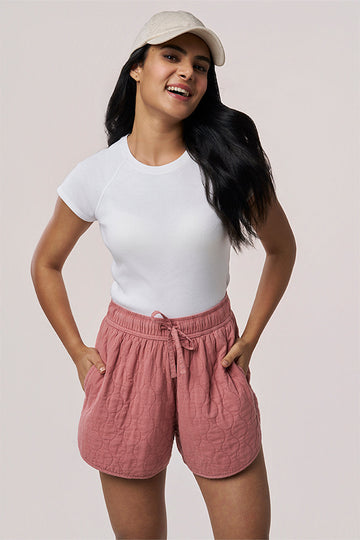 Poppy Khadi Quilted Shorts Desert Rose XXS