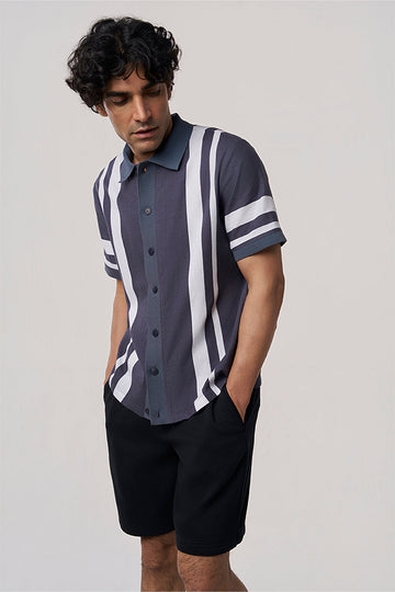Palma Khadi Knit Collar Shirt