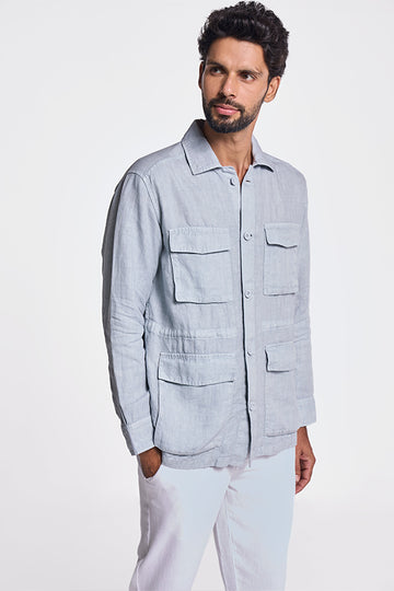 Felis Linen Traveller Jacket Pearl Blue XS
