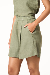 Paloma Linen Matcha Women's Smart Fit Shorts