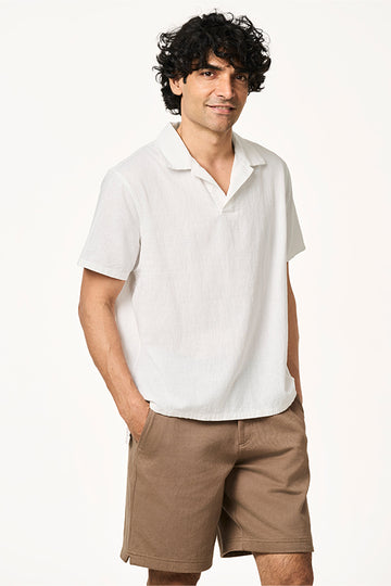 Cata Khadi Polo T shirt White S
