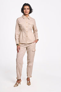 Alya Pale Gold Women's Smart Fit Khadi Shirt