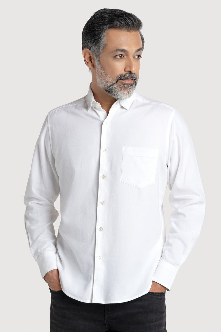 Rex FT White Men's Smart Fit Cotton Shirt