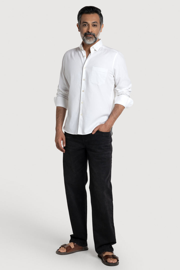 Rex FT White Men's Smart Fit Cotton Shirt