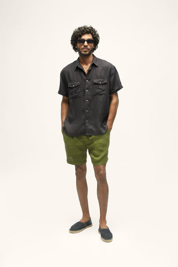 Bellando Linen Shirt Black S
