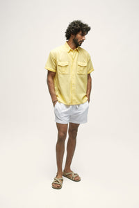 Bellando Yellow Men's Resort Fit Khadi Shirt