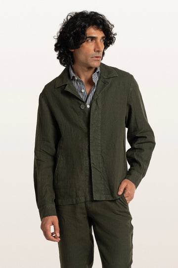 Coren Bottle Green Men's Smart Fit Jacket