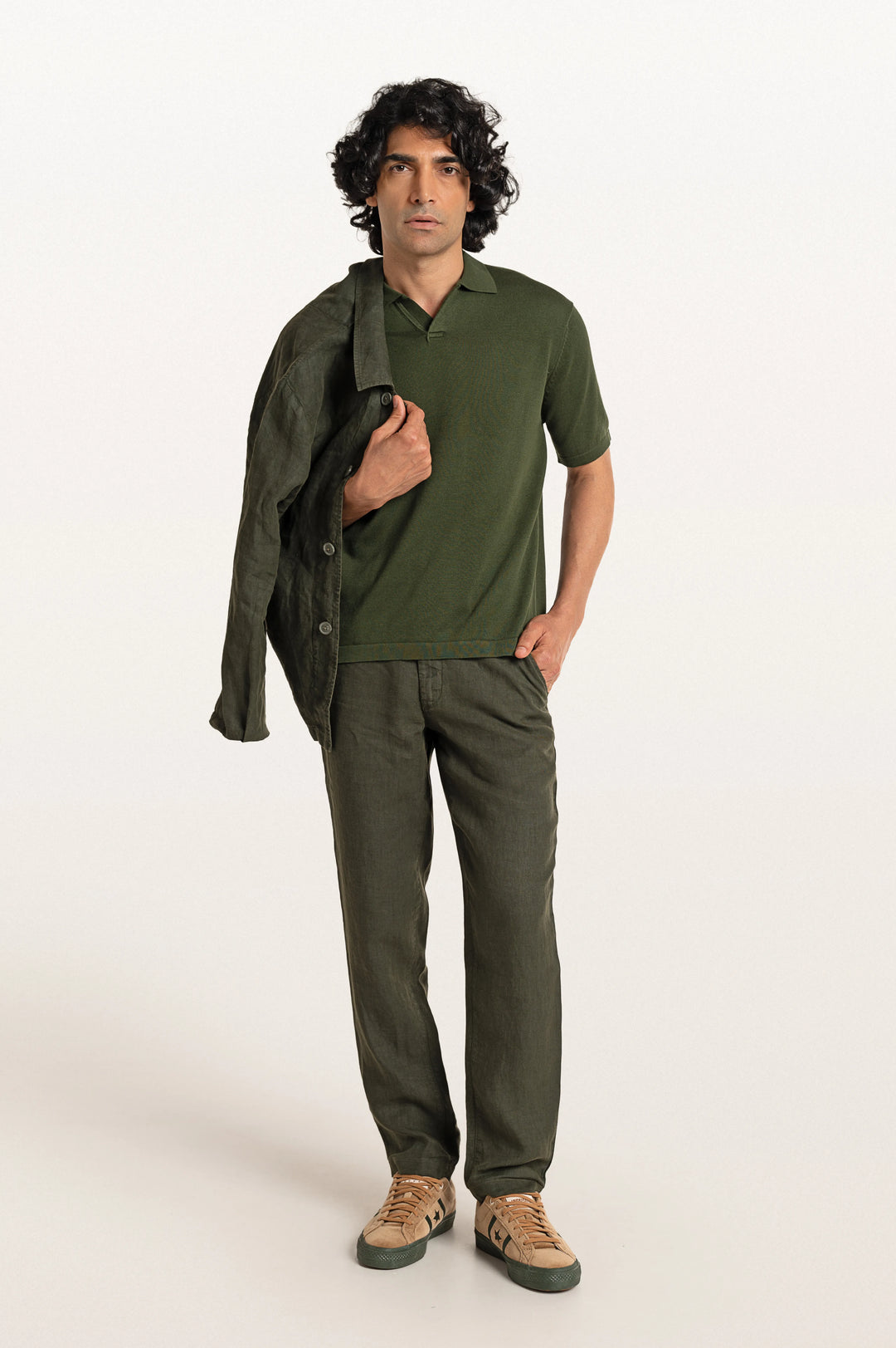 Luma Bottle Green Men's Smart Fit Polo Tee