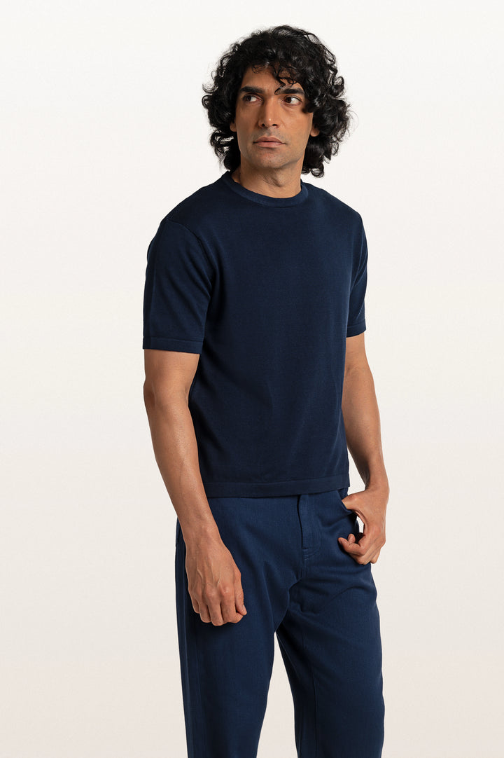 Tian Sunset Navy Men's Smart Fit T-Shirt