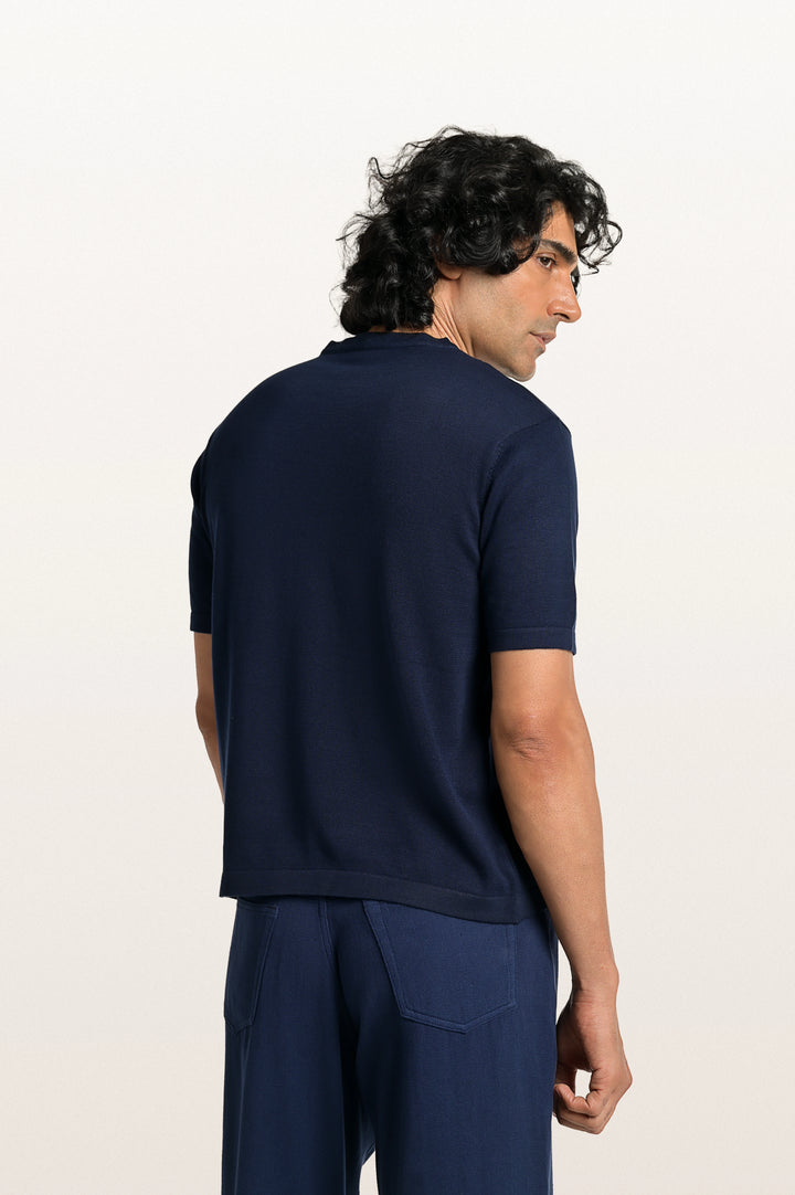Tian Sunset Navy Men's Smart Fit T-Shirt