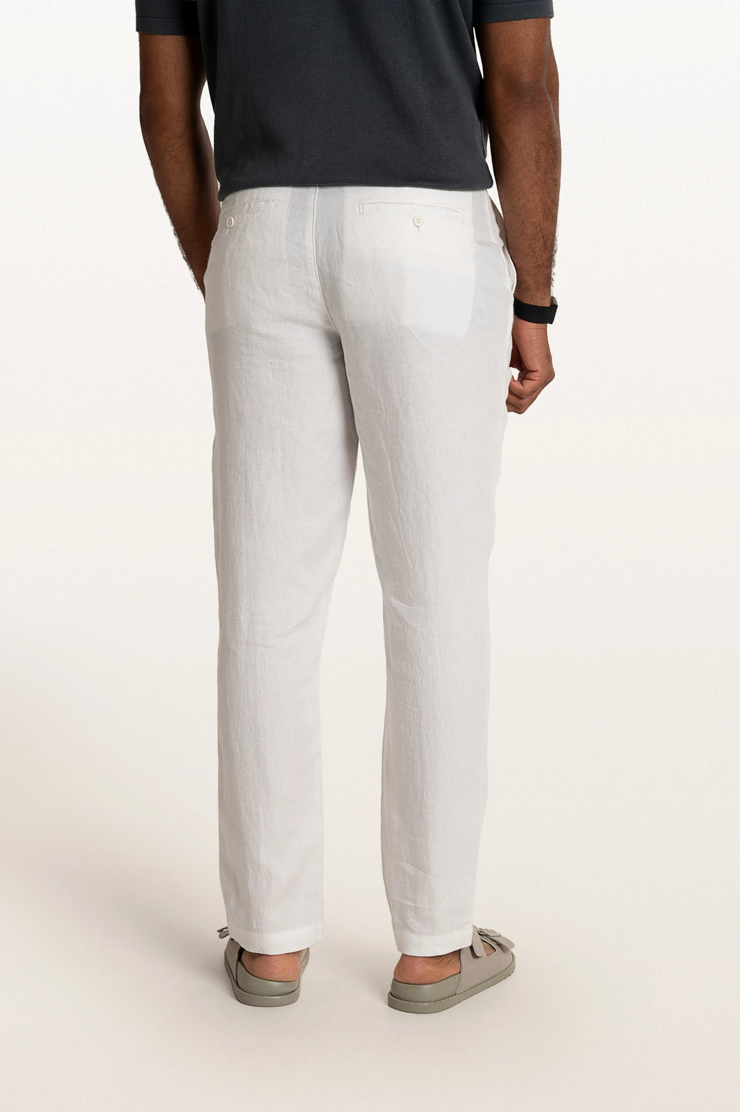 Dax Linen White Men's Slim Fit Trouser