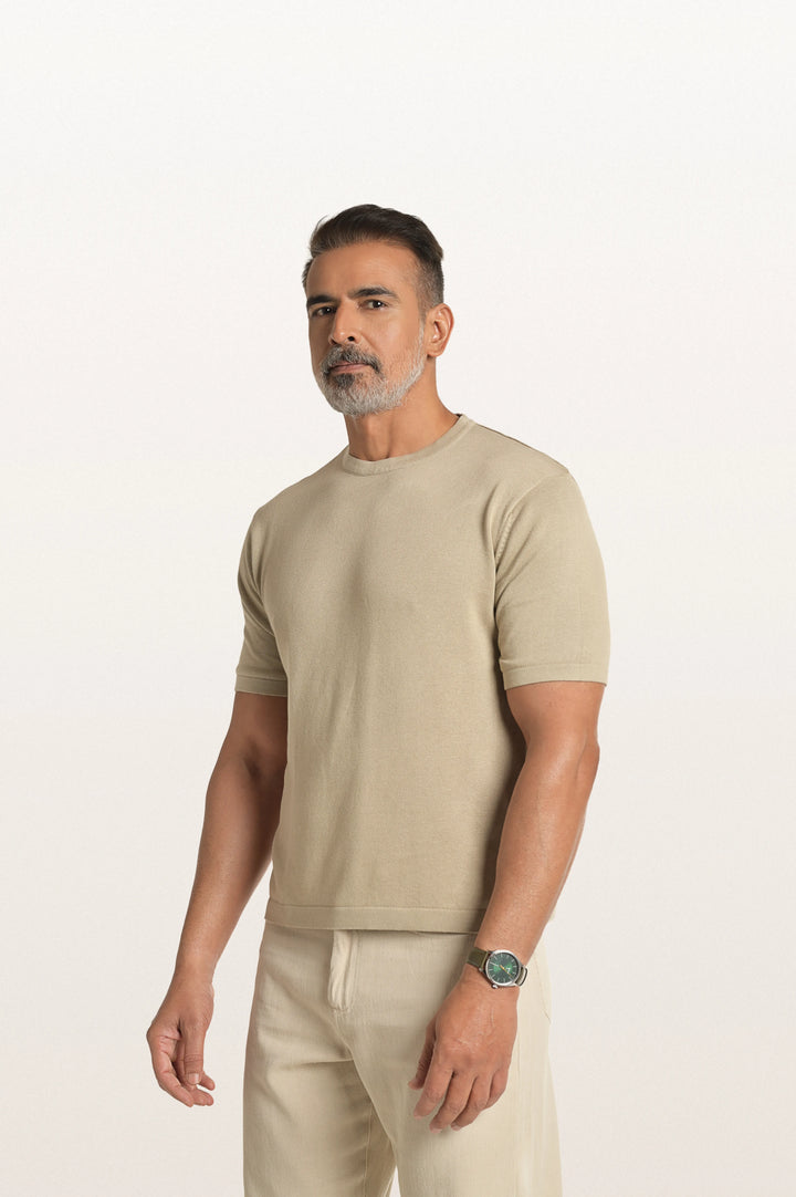 Tian Light Beige Men's Smart Fit T-Shirt