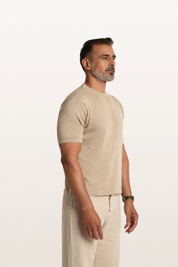 Tian Light Beige Men's Smart Fit T-Shirt
