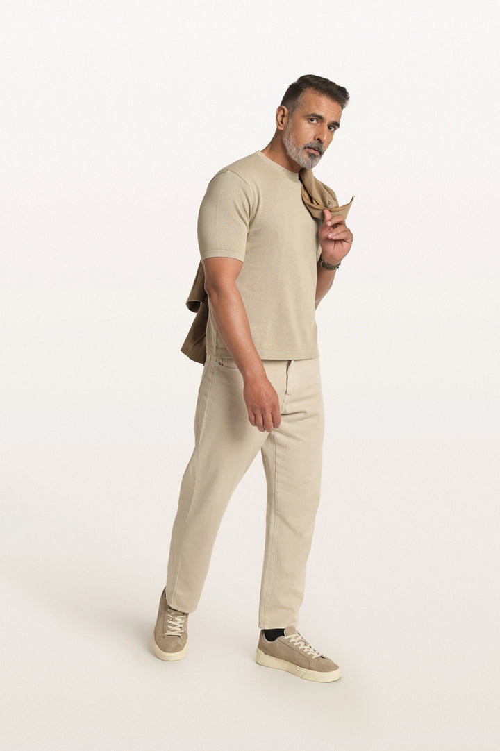 Tian Light Beige Men's Smart Fit T-Shirt