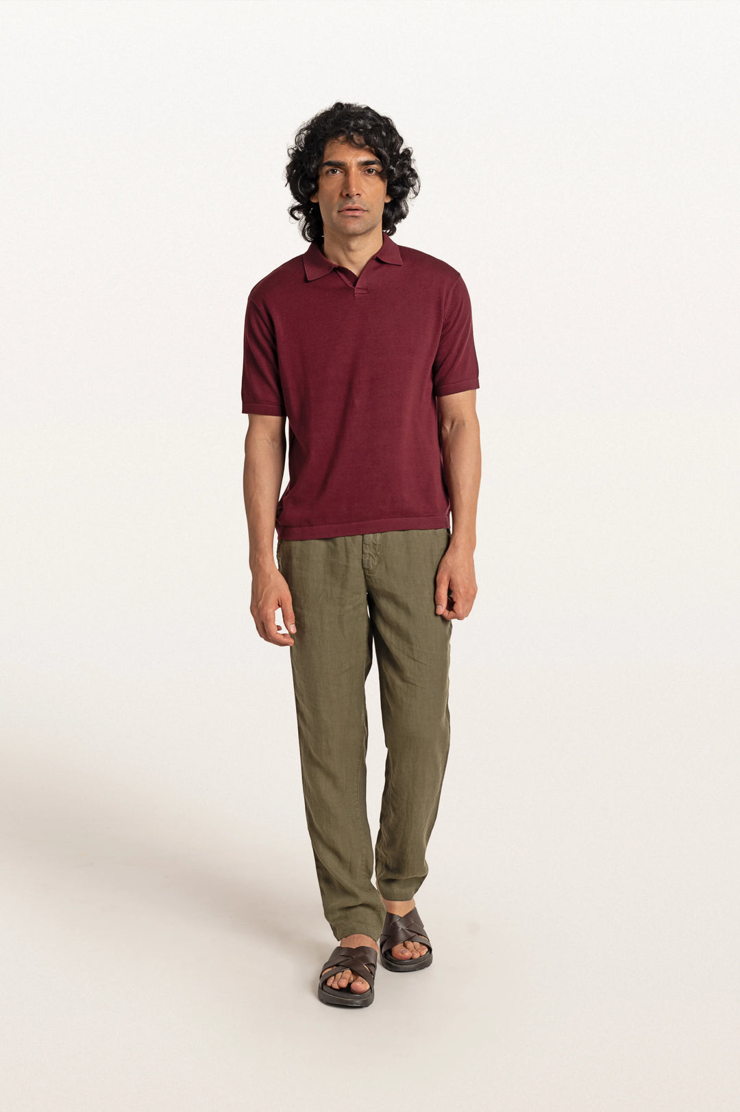 Luma Red Wine Men's Smart Fit Polo Tee