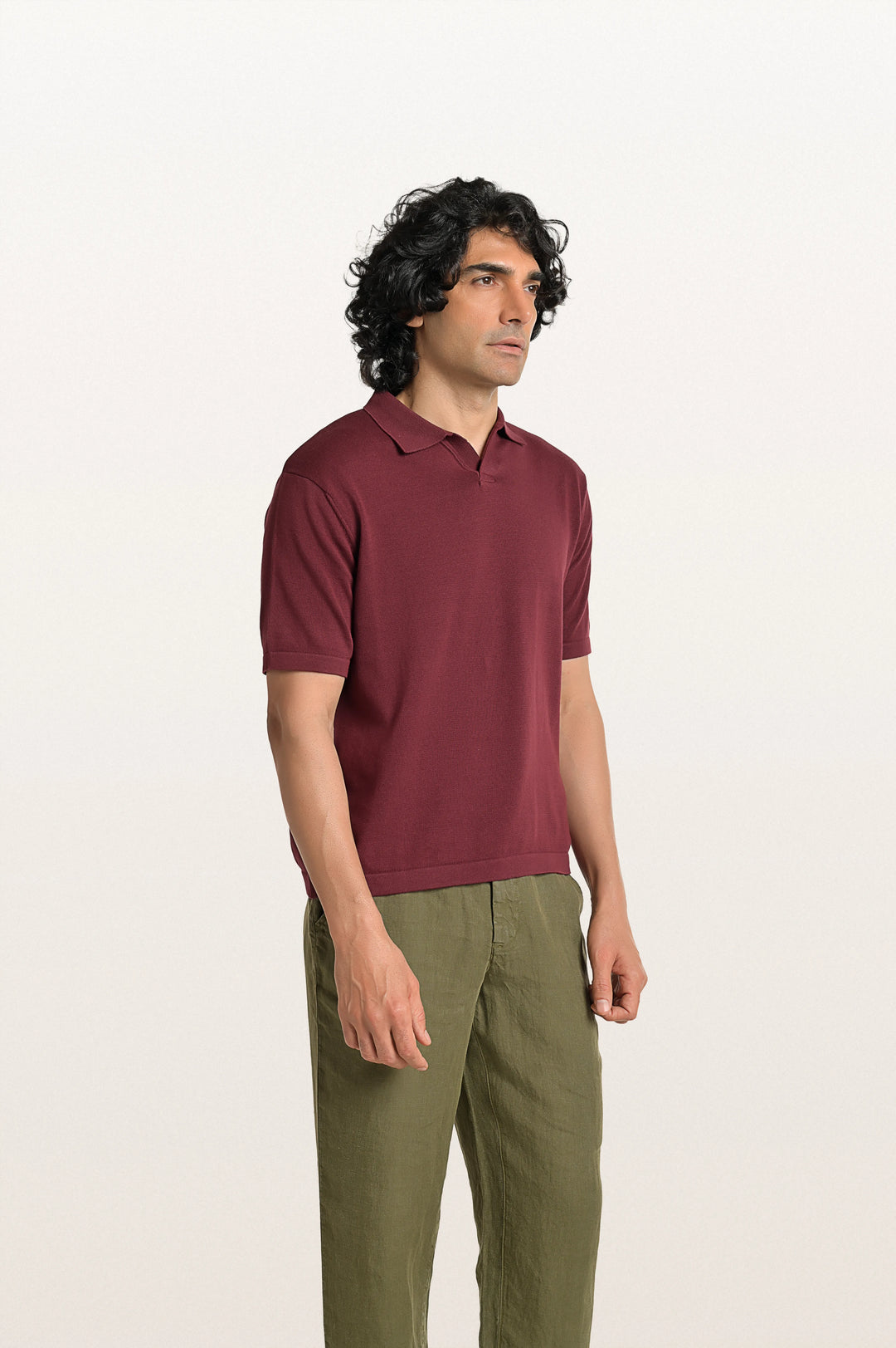 Luma Red Wine Men's Smart Fit Polo Tee